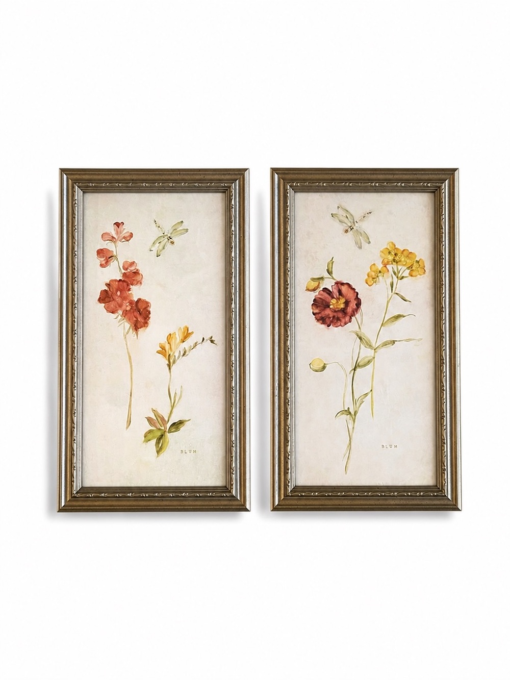 Cheri Blum Vintage Inspired Botanical Delicate Wildflowers Print Set